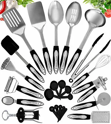 $44.99 • Buy Stainless Steel Kitchen Utensil Set Cooking Utensils With Spatula 25pcs Gift Set