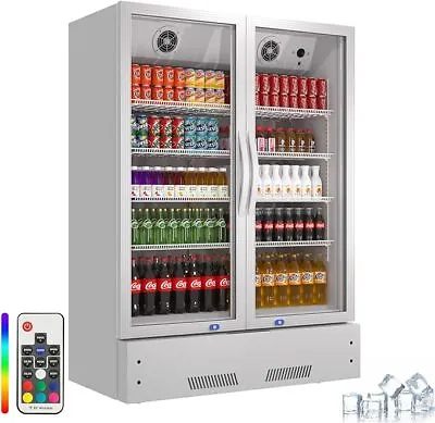 Commercial 2 Glass Doors Refrigerator Merchandiser Beverage Cooler 17.1 Cu.Ft • $1599