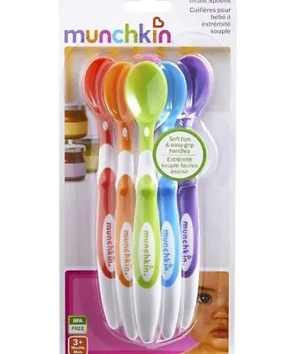 Baby Weaning Spoons Set With Ergonomic Munchkin Soft Tip Toddler & Baby Spoons  • £5.25