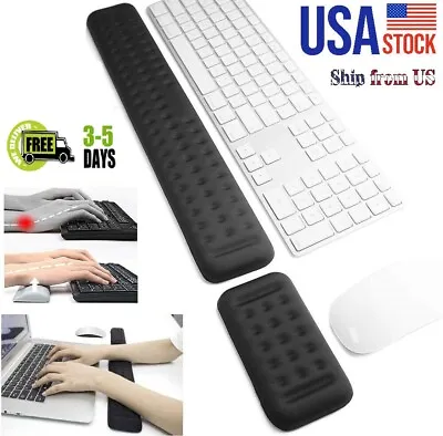 Keyboard Wrist Rest Pad And Mouse Gel Wrist Rest Support Cushion W/ Memory Foam • $17.99
