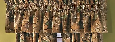 Realtree Advantage Window Valance 88 X15  Camo Curtain Cabin Oaks Brown Green • £23.75