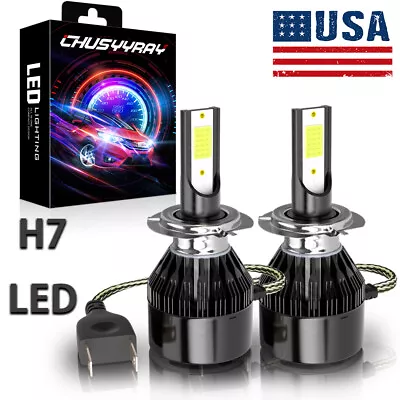 2x H7 LED Headlight Bulb Kit High Low Beam 120W 12000LM Super Bright 6000K White • $13.33