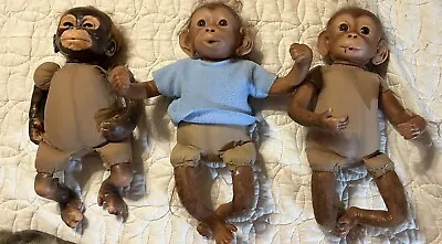 3 Ashton Drake So Truly Real Lifelike Realistic Newborn Baby Monkeys Doll 16  • $200