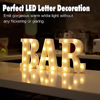 Light Up LED Vintage Bar Letters With Lights – Lighted Bar Sign Lamp Night Light • $22.89