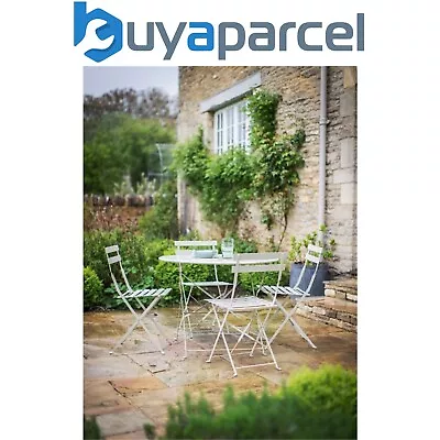 Garden Trading Rive Droite Outdoor Patio 4 Seater Bistro Table Chairs Clay Steel • £299.99