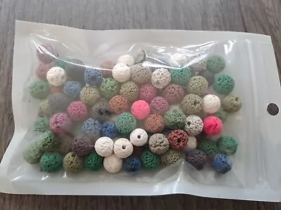 Bag Of 100 X 8mm Mixed Lava Beads For Craft And Jewellery Making • £4.49