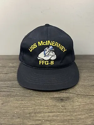 Vintage USS MCINERNEY Hat U.S. Navy Ship Military Snapback Ball Cap Made In USA • $9.99