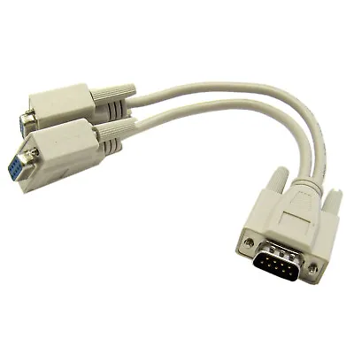 DB9 Serial Y Adapter DB9 Male To Dual DB9 Female 8 Inch  30D1-27208 • $4.49