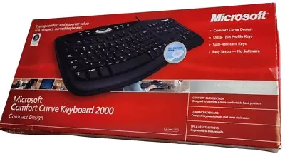 Microsoft 1047  Comfort Curve USB Keyboard 2000  Windows / Mac Brand Open Box • $64.99