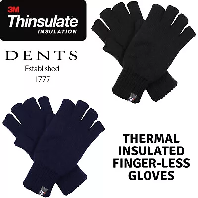 DENTS 3M THINSULATE Polar Fleece Fingerless Gloves Warm Knitted Insulation • $24.97