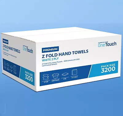 Paper Towel White Z Fold Hand Towels 2ply Interfold C Fold V Fold Tissue • £12.99