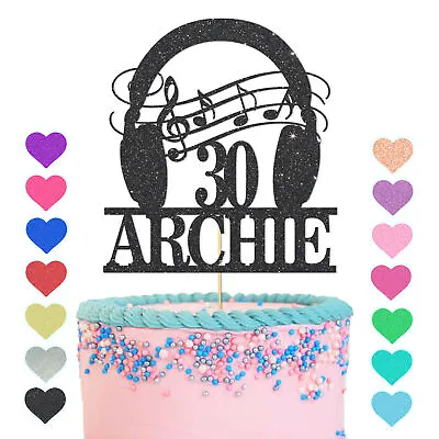 £3.69 • Buy Headphones Cake Topper Personalised Birthday Cake Party Cake Decor Music Lover 