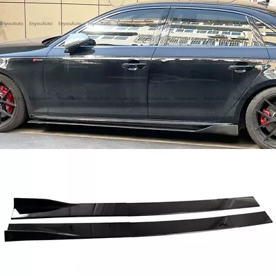 For Mitsubishi Mirage 86  Side Skirt Extension Rocker Panel Splitter Black • $52.25