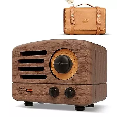 Portable Bluetooth Speaker OTR Wood Vintage Small Wireless Walnut Wood • $147.58