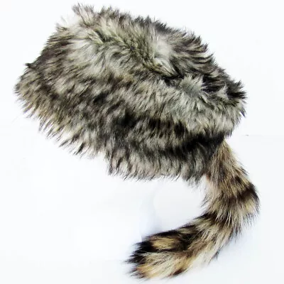 Daniel Boone Davey Crockett RACCOON TAIL HAT Racoon Mountain Man Coon Skin Cap • $14.48