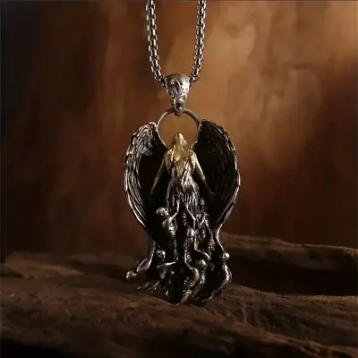 Angel Out Of Hell Jewelry Vintage Silver Sexy Goddess Standing Pendant Necklace • $17.98