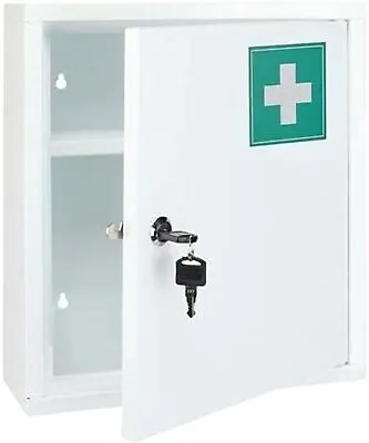 £13.99 • Buy 2 Tier Wall Mounted Steel Medicine Cabinet Storage Furniture Medical Lockable 