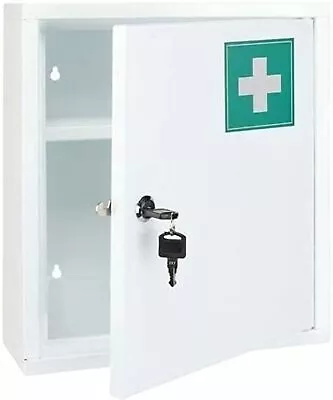 £13.99 • Buy 2 Tier Wall Mounted Steel Medicine Cabinet Storage Furniture Medical Lockable 