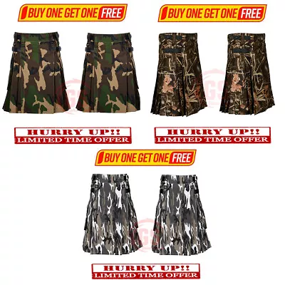 UTILITY Scottish Camo KILTS For Men Hiking Tactical Kilt Buy One Get 1 Free DeaL • $95