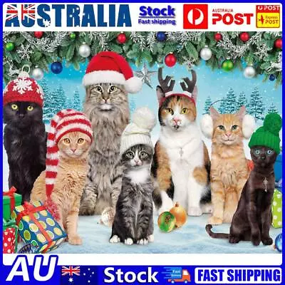 (DE5645) DIY Diamond Painting Kit Christmas Cats Square Diamond Picture Handicra • $10.49