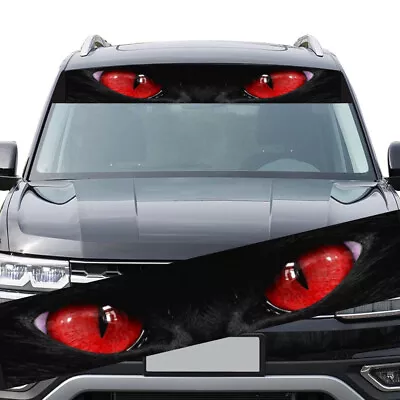 Fun Red Eye Cat Graphic Car Front Window Windshield Decal Stickers Accessories • $13.40