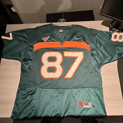 Nike NCAA Miami Hurricanes #87 Reggie Wayne Stitched Jersey Size 54 XXL • $39.99