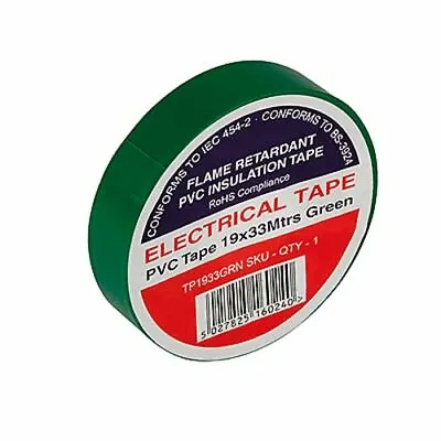 PREMIUM Electrical PVC Insulation Tape Flame Retardant 19mm X 33m Extra Long • £2.05