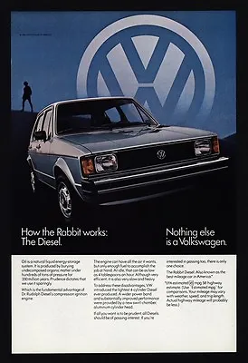 1982 VOLKSWAGEN RABBIT Diesel Car - Nothing Else Is A VW - VINTAGE AD • $13.99