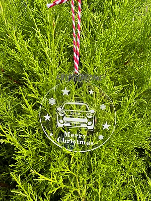 MINI Cooper Christmas Tree Decoration Handmade Acrylic Bauble Hanger Gift F56 • £7.99