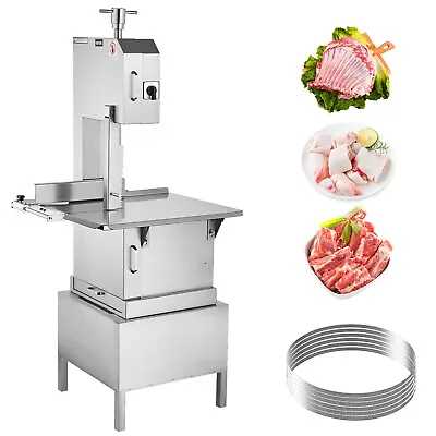 VEVOR 2200W Commercial Electric Meat Bandsaw Stainless Steel Bone Sawing Machine • $1339.99