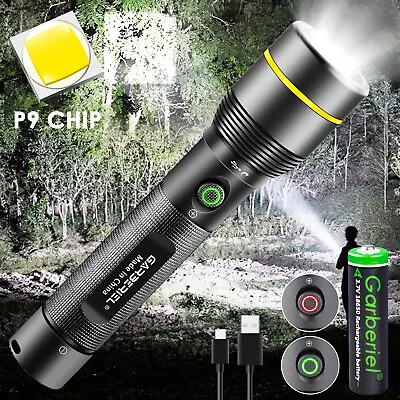 Super Bright Tactical LED Flashlight Rechargeable USB EDC Police Torch Zoom Lamp • $19.98