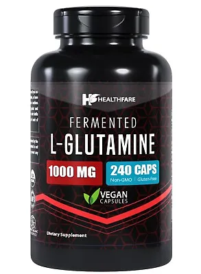 Healthfare L-Glutamine 1000mg | 240 Capsules | Amino Acid Fuel For Gut & Muscle • $16.99