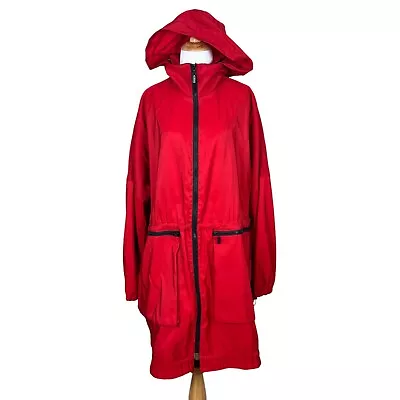 Mycra PAC Now Raincoat Womens 2 Medium Large Red Hooded Jacket Zip Pockets USA • $79.98