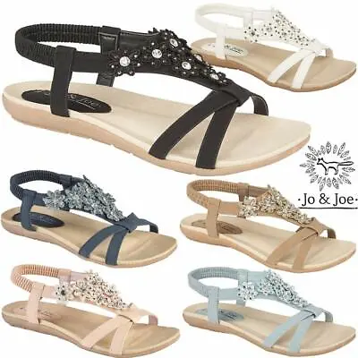 £13.90 • Buy Ladies Flat Low Wedge Sandals Women Summer Beach Fashion Strappy Gladiator Shoes