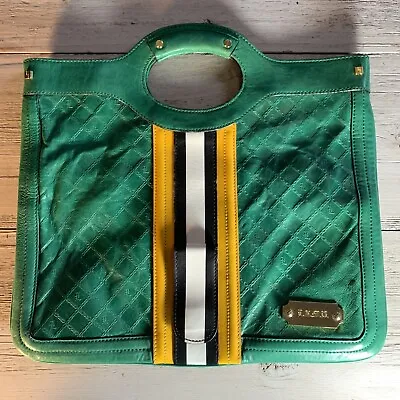 L.A.M.B By Gwen Stefani Carlisle Convertible Leather Clutch Tote Bag Green • $145