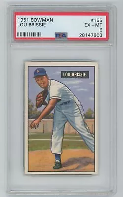 1951 Bowman #155 Lou Brissie Indians Psa 6 Ex-mt • $1.99