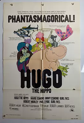  Hugo The Hippo  Original Movie Poster Marie Jimmy Osmond Burl Ives Paul Lynde • $27.85