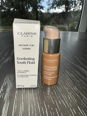 Clarins Everlasting Youth Fluid Foundation 118N Travel/Tester Size 0.5 Floz 15ml • $14.99