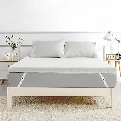 Memory Foam Mattress Topper Support Cooling Gel Queen 2/3/4 Inch Twin King Queen • $66.58