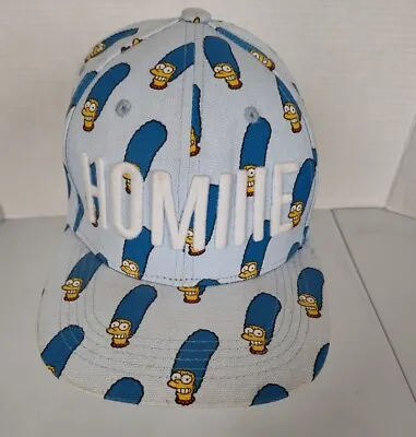 Marge Simpson Hommiiie Fitted Hat Size Large H&M All Over Print Flat Bill Cap • $7.99