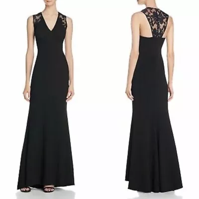 JS Collections Womens Dress 2 Lace Mesh V-Neck Sleeveless Mermaid Gown Black 2 • $49.99