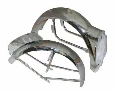 Bsa Goldstar Chrome Plated Mudguard Set Complete Fitting Plus Number Plates • $284.48