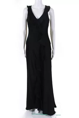 Aidan Mattox Womens Ruffled Gown Black Size 4 10860918 • $19.99