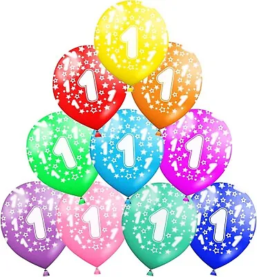 30 X 1st Birthday Balloons 1 Year Old Birthday Decorations 12  Multicoloured • £4.99