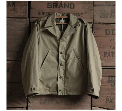 Bronson Army M-41 Field Jacket WWII Wool Lined Cropped Coat Heavyweight Khaki • $159.79