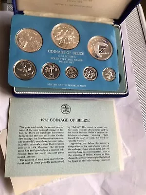 £85 • Buy 1975 Coinage Of Belize Solid Silver Proof Coin Set By The Franklin Mint With Coa