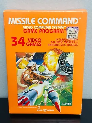 Missile Command (Atari 2600 1981) Complete CIB Excellent Condition (Tested) • $24.99