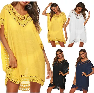 £13.60 • Buy Womens Summer Bikini Cover Up Sarong Beach Dress Swimwear Kaftan Beach Swimsuit