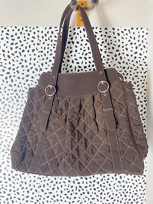 Vera Bradley Microfiber Large Tote Bag Shoulder Tote Brown • $18.99