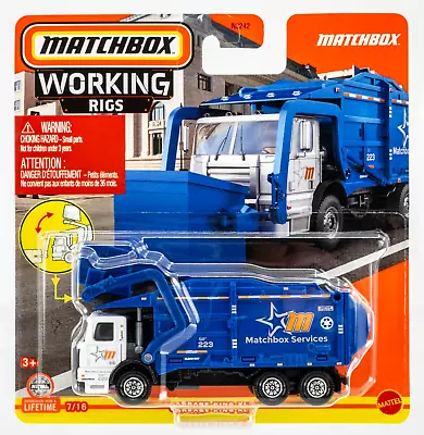 2024 Matchbox Working Rigs #7 Garbage King XL™ WHITE | BLUE | M SERVICES | FSC • $7.99